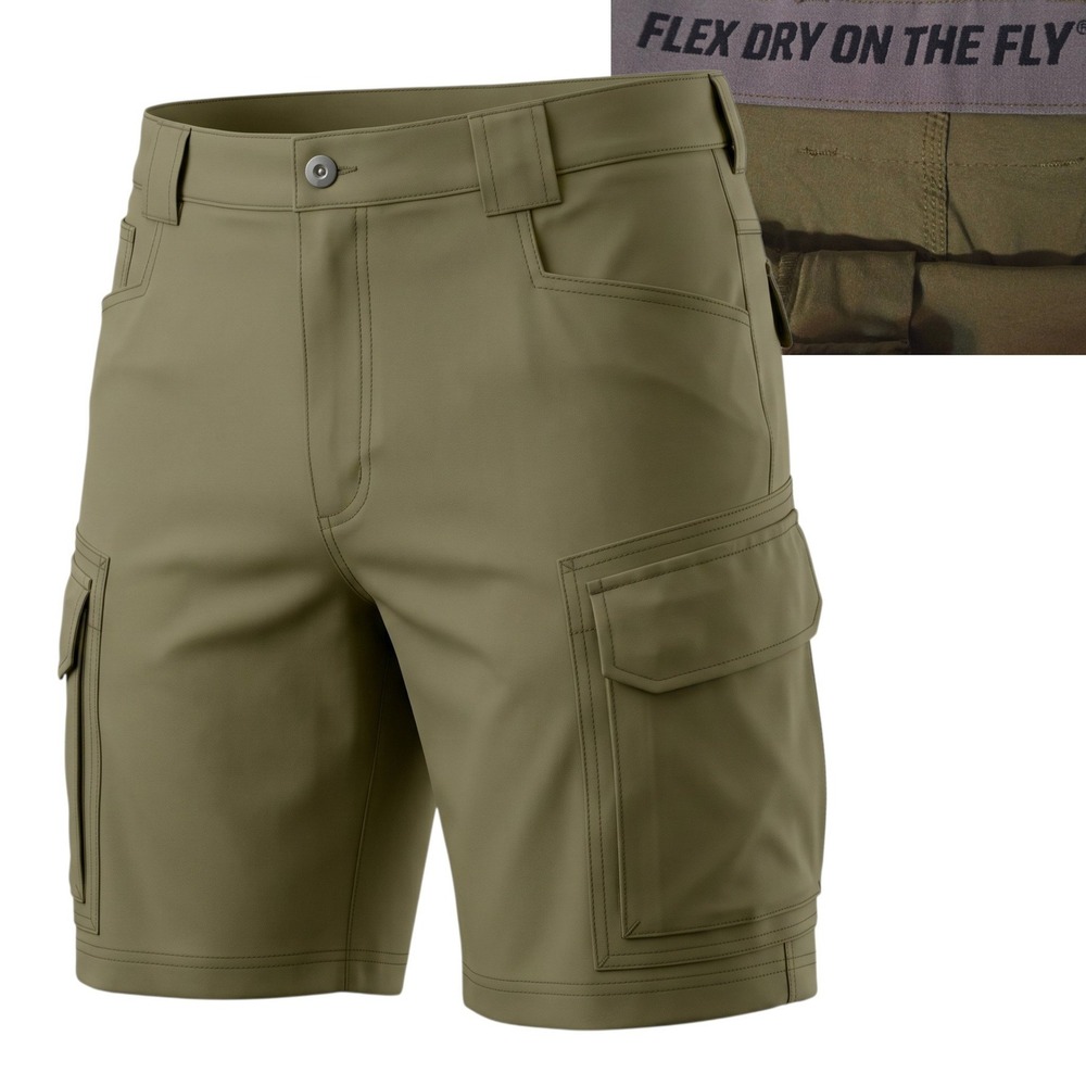 Duluth Trading Co Cargo Shorts Men 46 Green Dry On The Fly Relaxed Fit